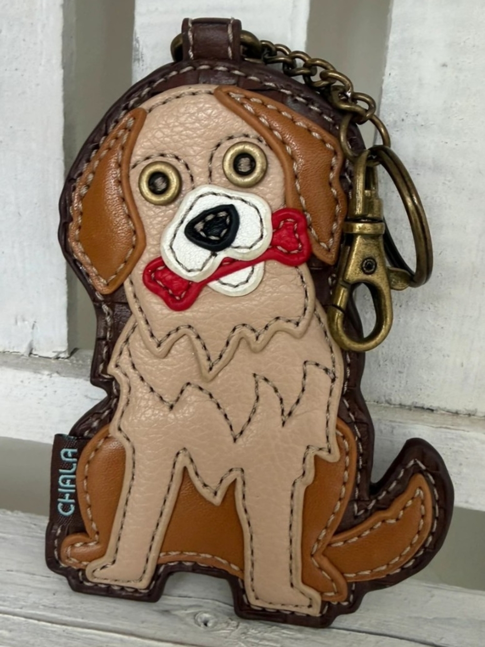 Chala Brown Dog Keychain Coin Wallet